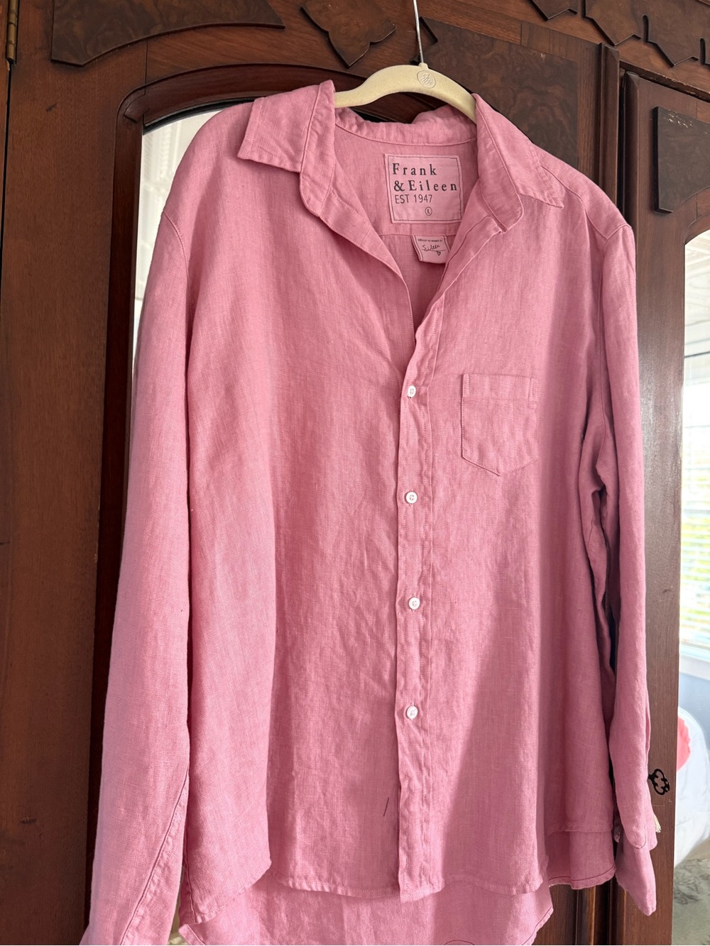 Frank & Eileen Dusty Pink Linen Button-Down Shirt - Picture 4 of 4